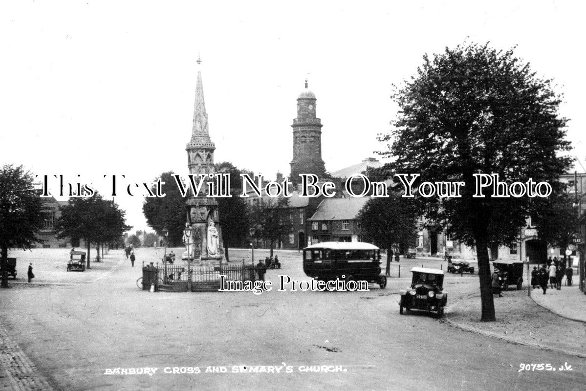 OX 971 - Banbury Cross & St Marys Church, Oxfordshire c1927