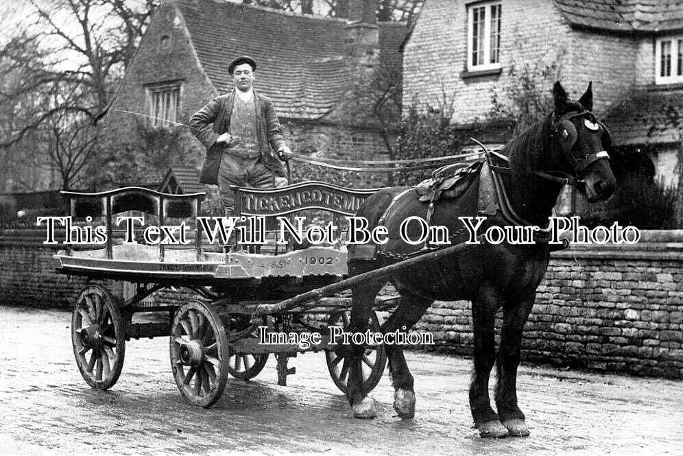 RU 188 - Tickencote Milk Horse & Cart, Rutland c1910