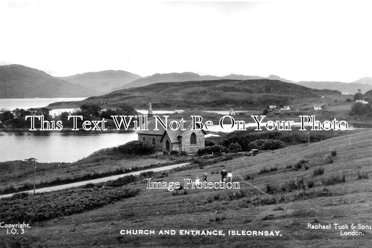 SC 1300 - Church & Entrance, Isleornsay, Scotland c1950