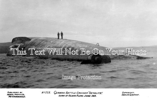 SC 1417 - German Cruiser Seydlitz At Scapa Flow, Orkney, Scotland 1919 WW1