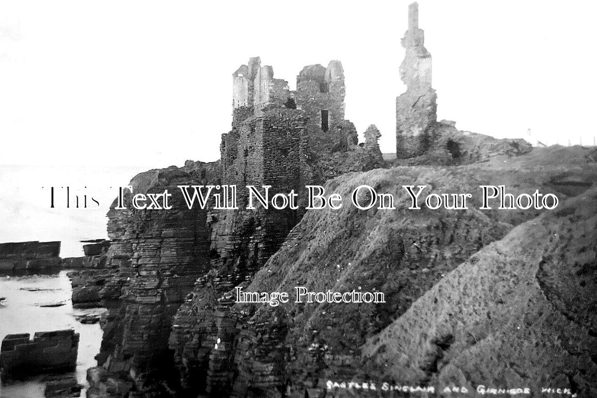 SC 1620 - Castle Sinclair & Girnigoe, Wick, Shetland, Scotland c1913