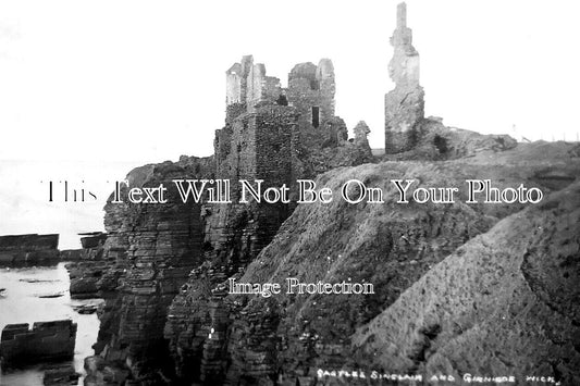 SC 1620 - Castle Sinclair & Girnigoe, Wick, Shetland, Scotland c1913