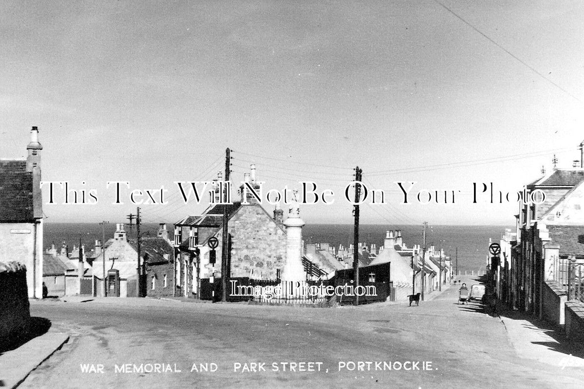 SC 1842 - War Memorial & Park Street, Portknockie, Scotland