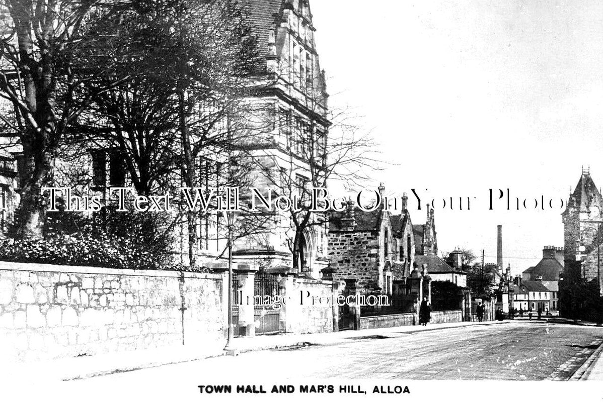 SC 1879 - Town Hall & Mars Hill, Alloa, Scotland