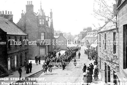 SC 191 - High Street, Turriff, King Edward VII Memorial Service, Scotland 1910