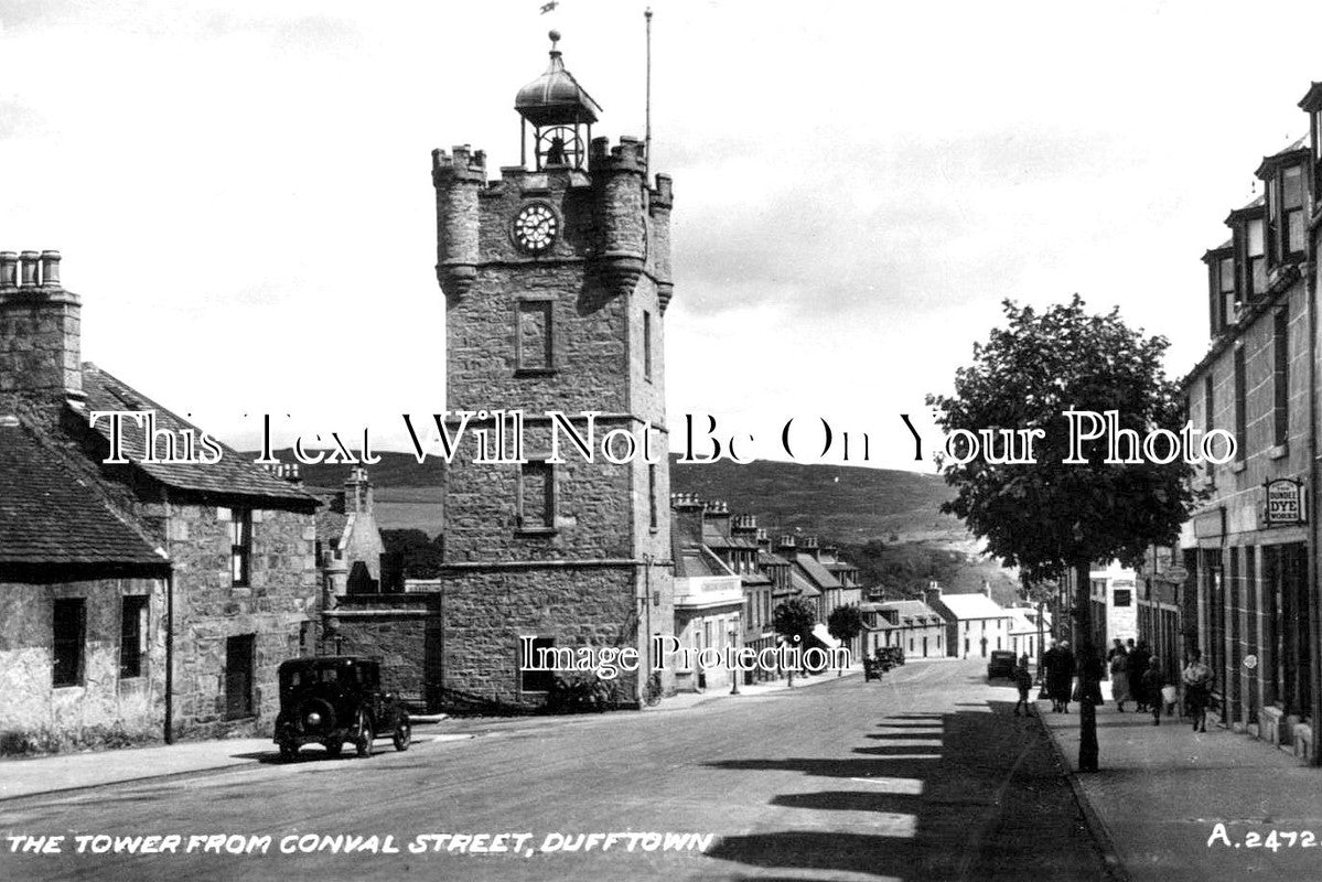 SC 1975 - The Tower From Conval Street, Dufftown, Scotland