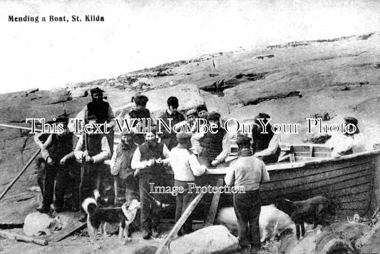 SC 2052 - Mending A Boat, St Kilda, Scotland