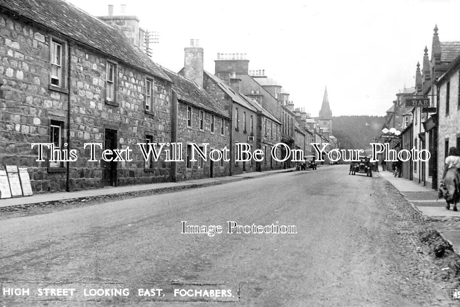 SC 221 - High Street Looking East, Fochabers, Moray, Scotland c1920