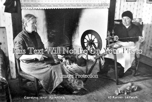 SC 2253 - Carding & Spinning, Shetland, Scotland