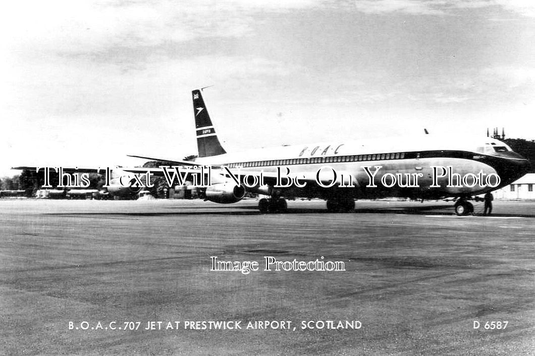 SC 2626 - BOAC Boeing 707 Jet Airliner, Prestwick Airport, Scotland