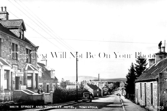 SC 2726 - Main Street & Tomnabat Hotel, Tomintoul, Scotland c1960