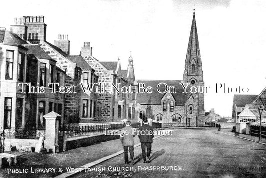 SC 2874 - Public Library & West Parish Church, Fraserburgh, Scotland