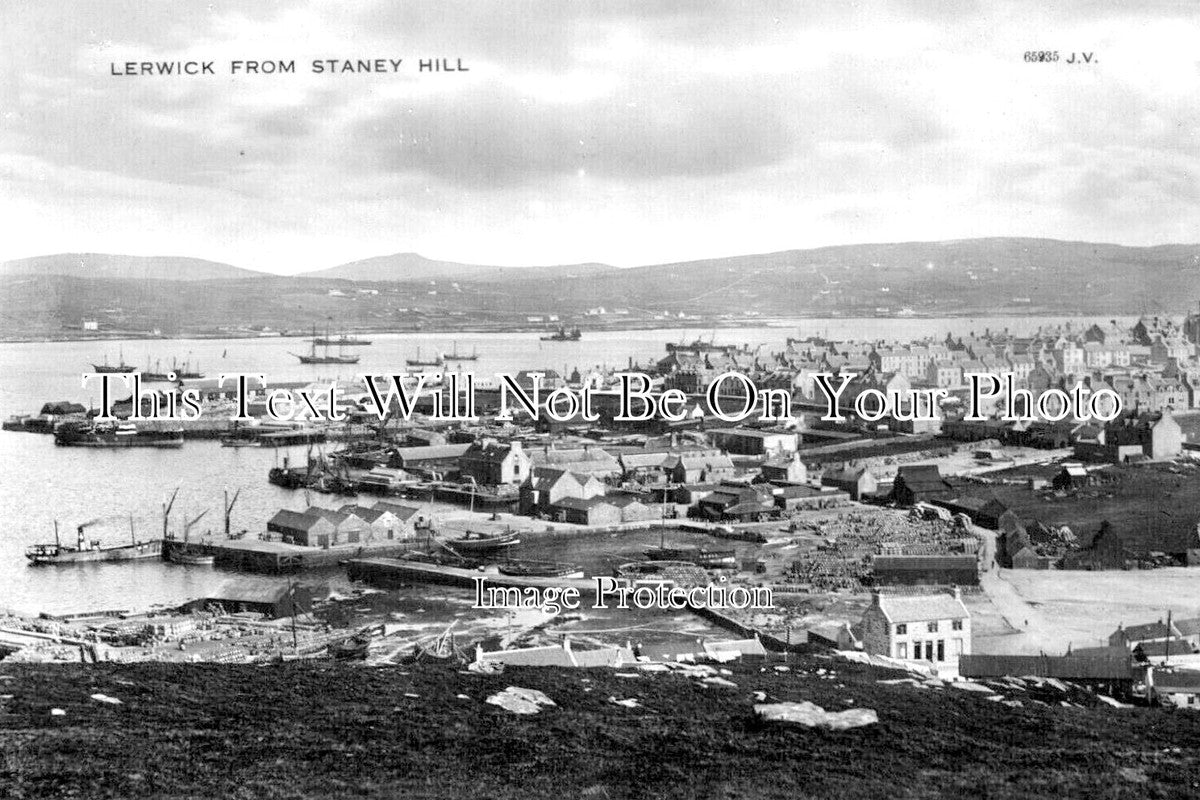 SC 2883 - Lerwick From Staney Hill, Shetland, Scotland