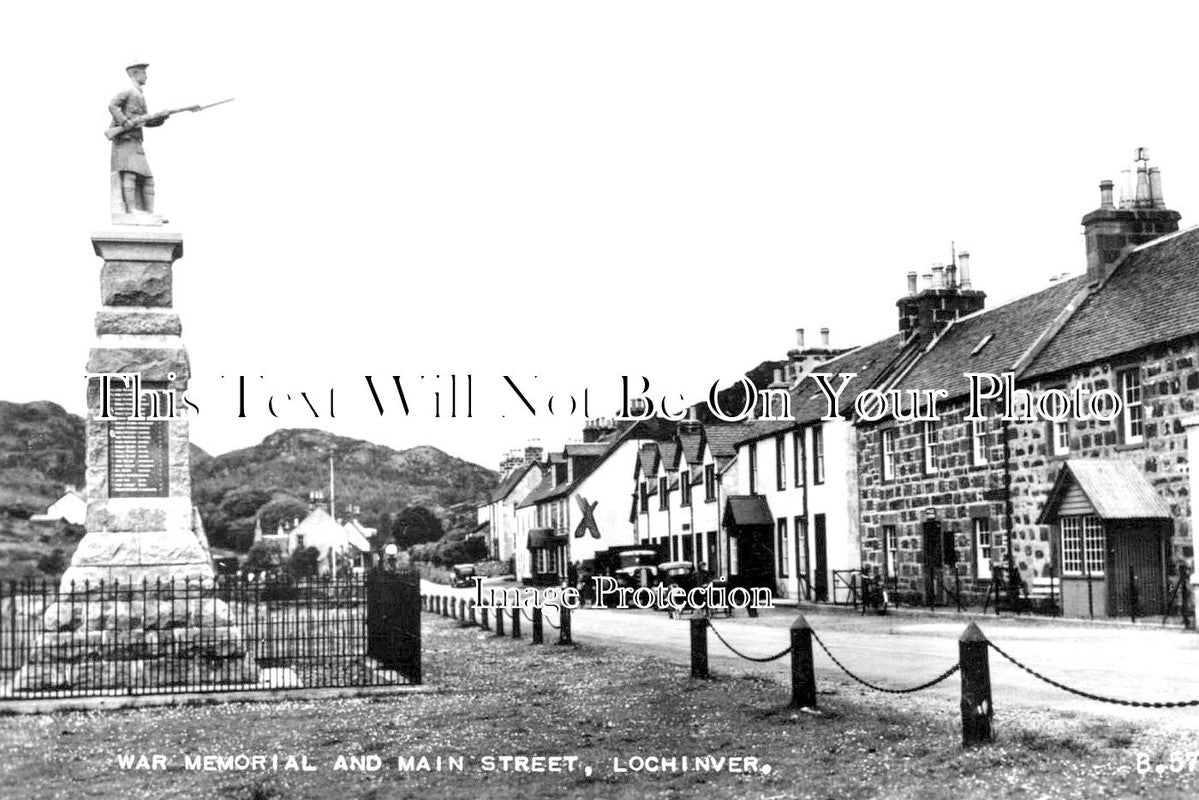 SC 2986 - Lochinver War Memorial & Main Street, Scotland