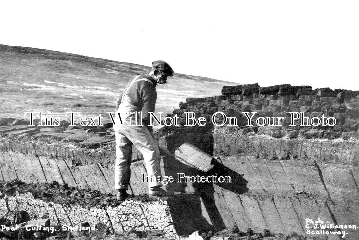 SC 3094 - Peat Cutting, Shetland, Scotland