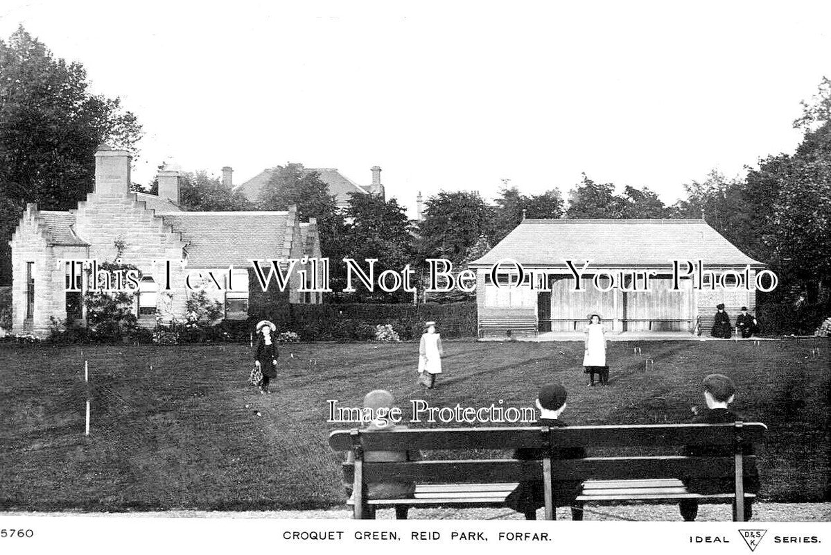 SC 3136 - Croquet Green, Reid Park, Forfar, Angus, Scotland c1909