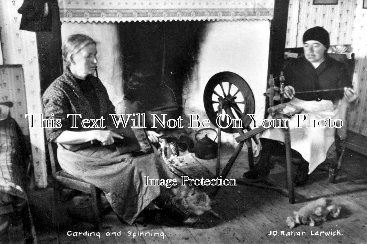 SC 3247 - Carding & Spinning, Shetland, Scotland