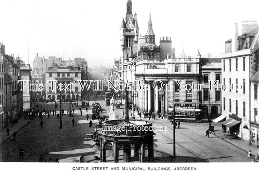 SC 3352 - Castle Street & Municipal Buildings, Aberdeen, Scotland