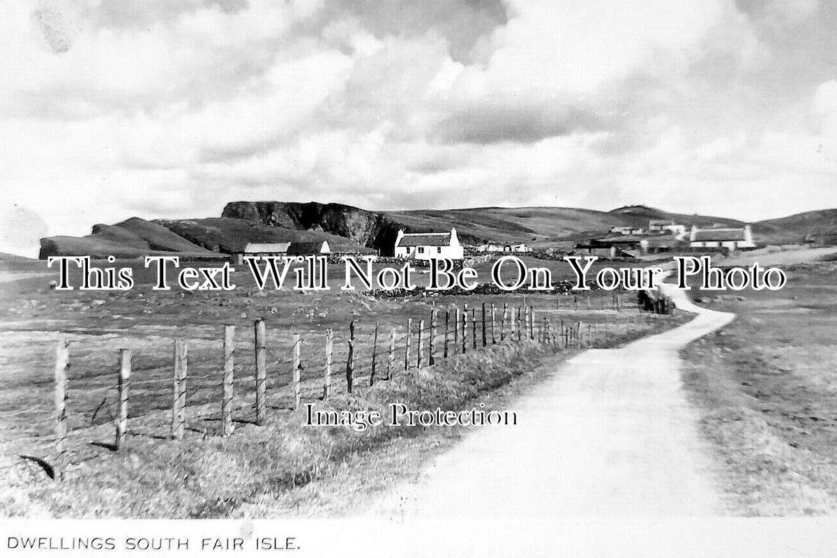 SC 4097 - Dwellings South Fair Isle, Shetland Islands, Scotland