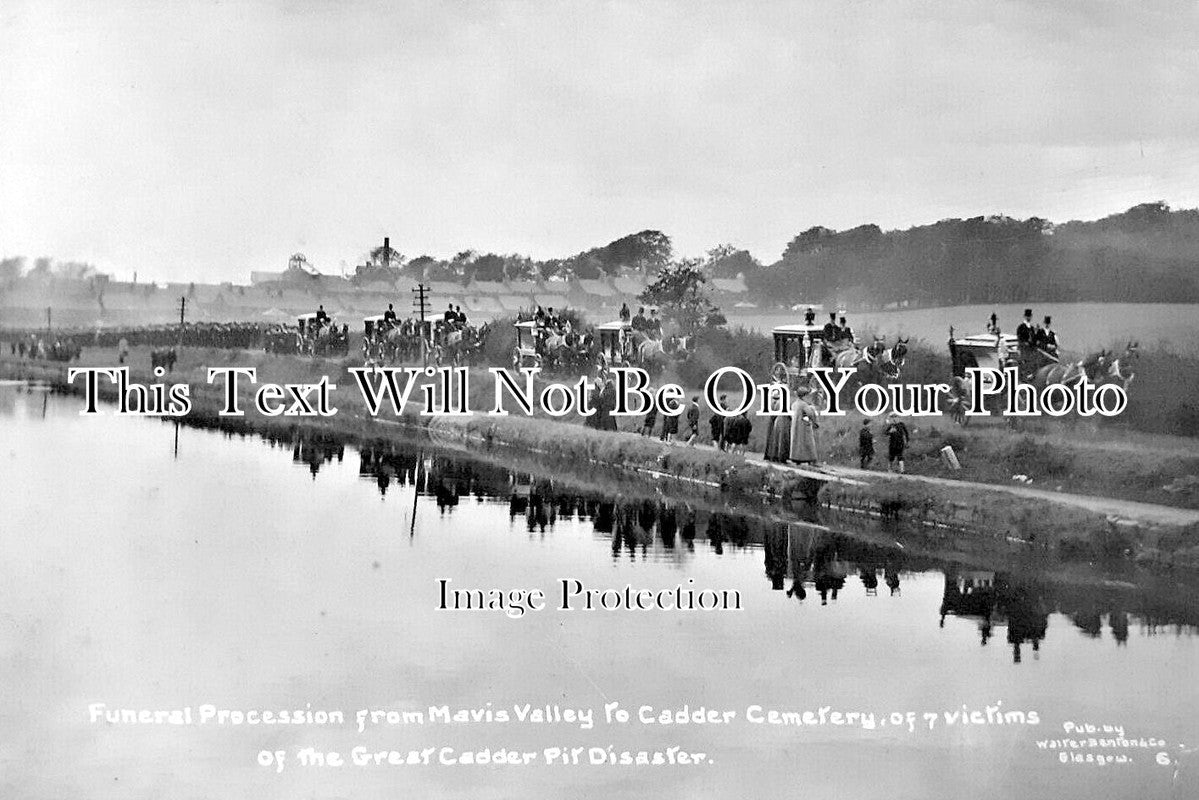 SC 4098 - Funeral Procession From Mavis Valley, Cadder Pit, Scotland 1913