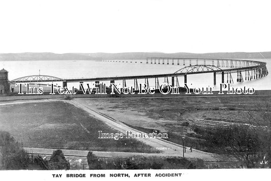 SC 4121 - Tay Bridge From North After Accident, Scotland 1910