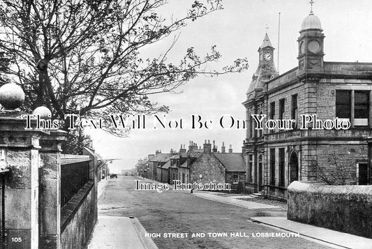 SC 4406 - High Street & Town Hall, Lossiemouth, Moray, Scotland c1924