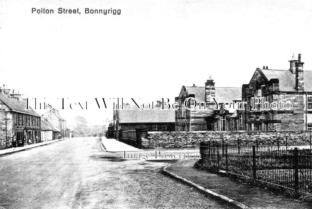 SC 441 - Polton Street & School, Bonnyrigg, Midlothian, Scotland c1930