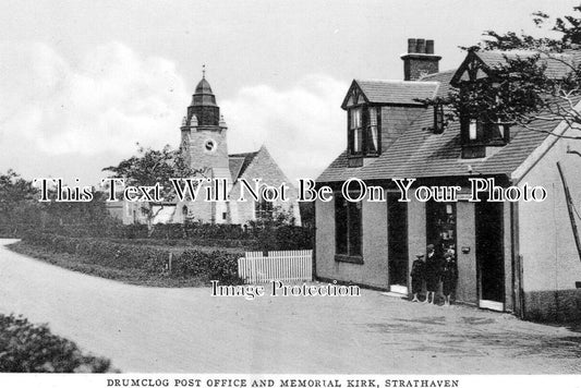 SC 4423 - Drumclog Post Office & Memorial Kirk, Strathaven, Scotland