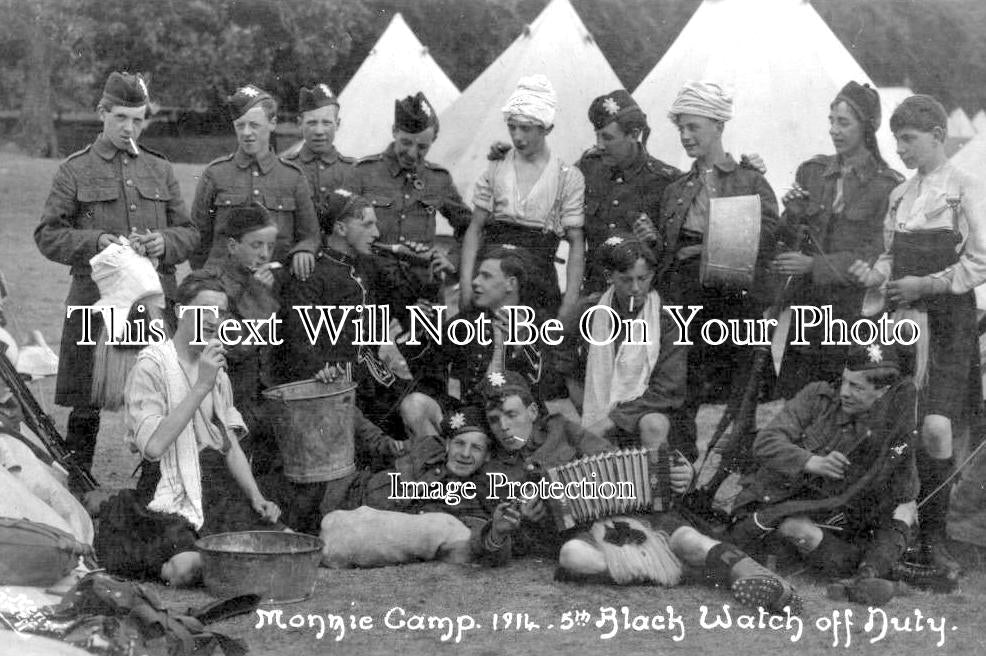 SC 499 - 5th Black Watch At Monzie Camp, Perthshire, Scotland c1914