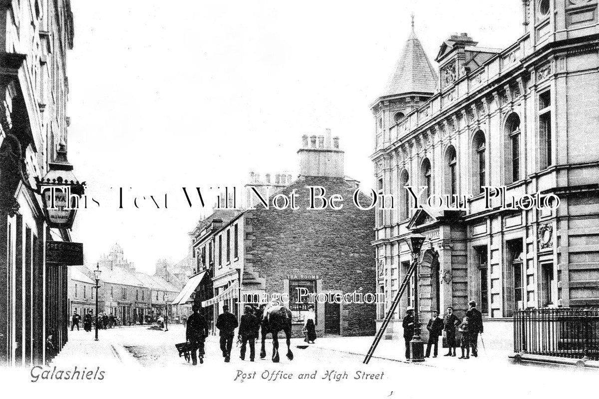 SC 517 - Post Office & High Street, Galashiels, Selkirkshire, Scotland