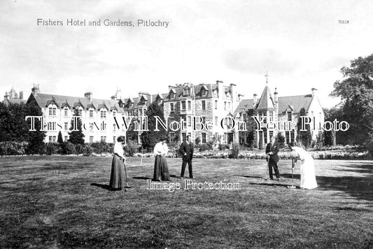 SC 524 - Croquet At Fishers Hotel, Pitlochry, Perthshire, Scotland