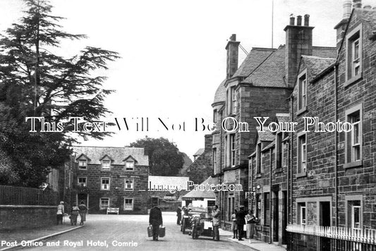 SC 650 - Post Office & Royal Hotel, Comrie, Perthshire, Scotland c1925