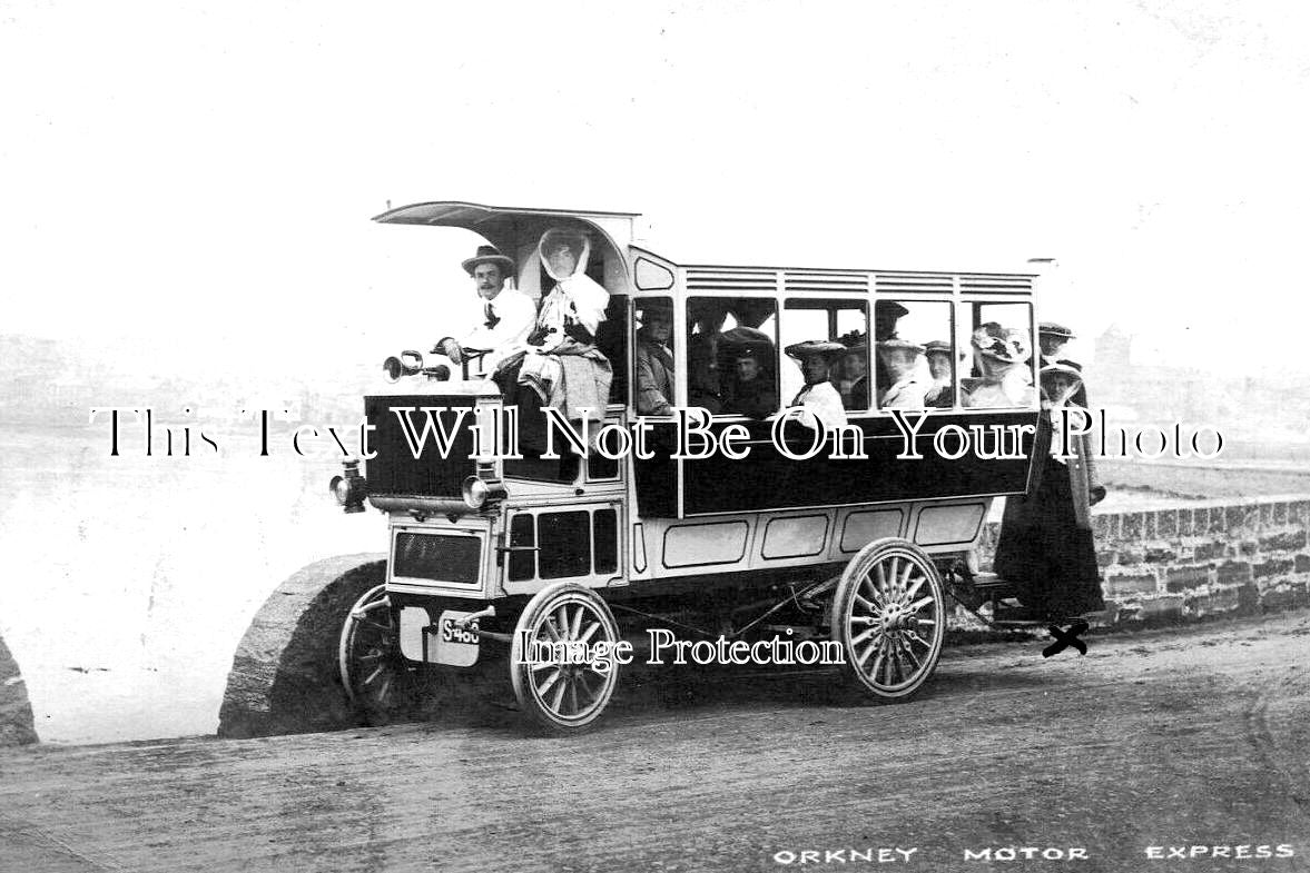 SC 701 - Orkney Motor Express Bus, Kirkwall, Scotland c1905