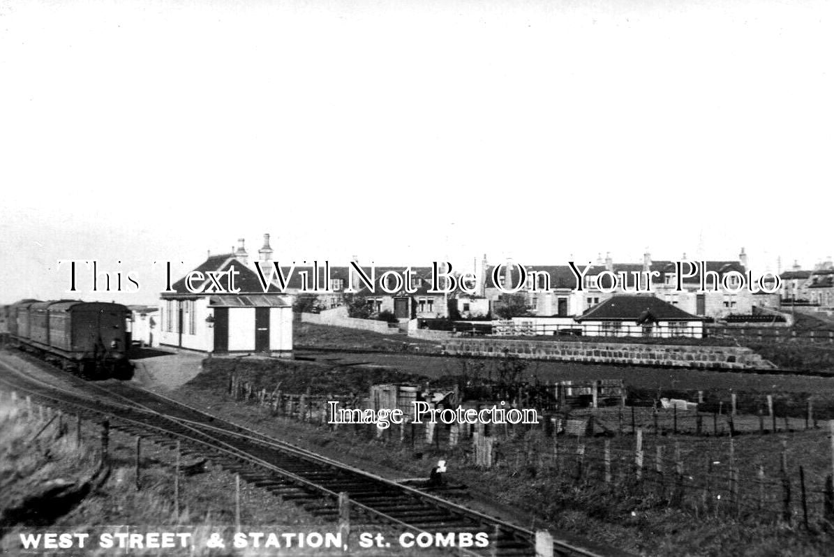 SC 816 - West Street & Railway Station, St Combs, Scotland c1950