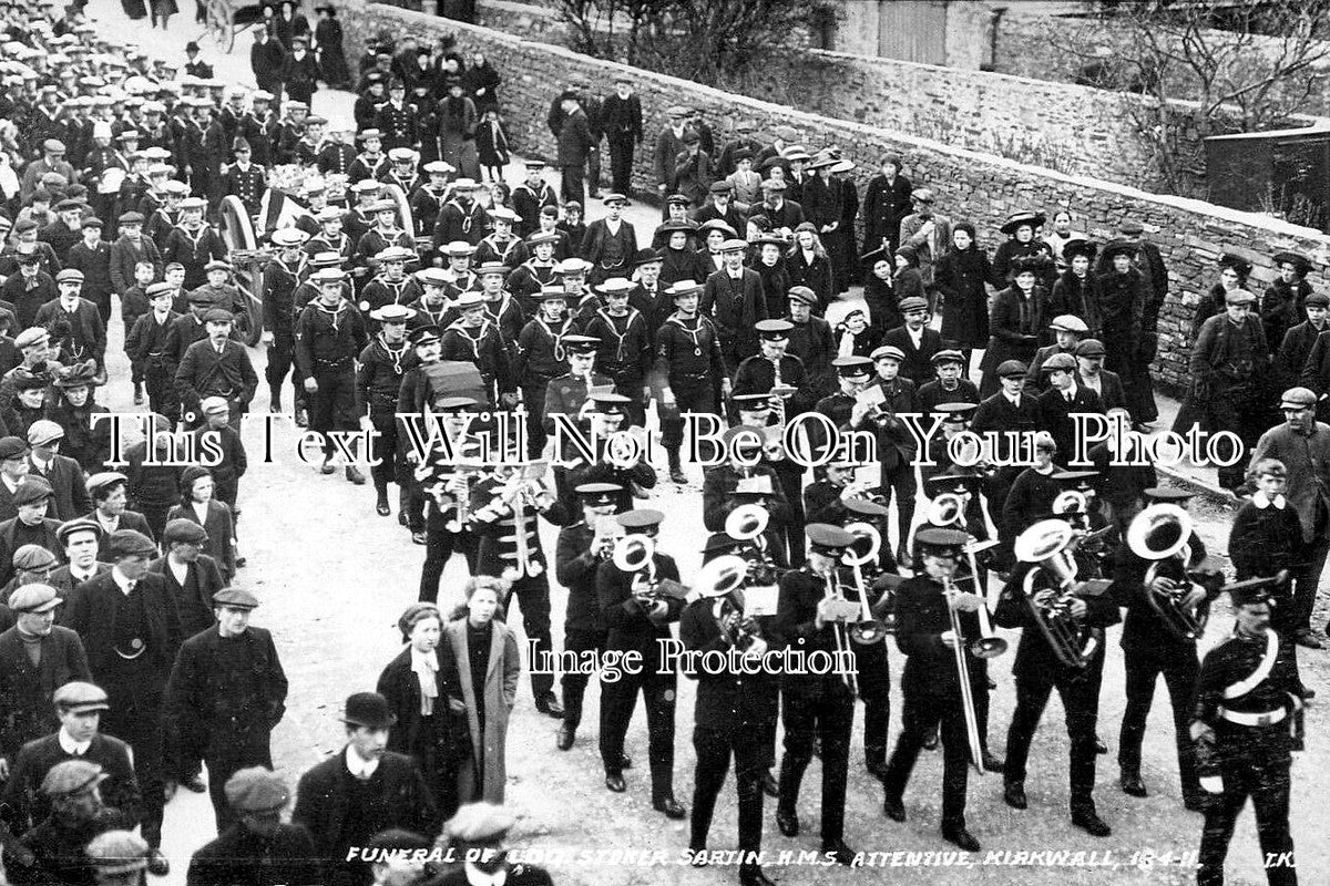 SC 933 - Funeral Of L S Sartin HMS Attentive, Kirkwall, Orkney, Scotland 1911