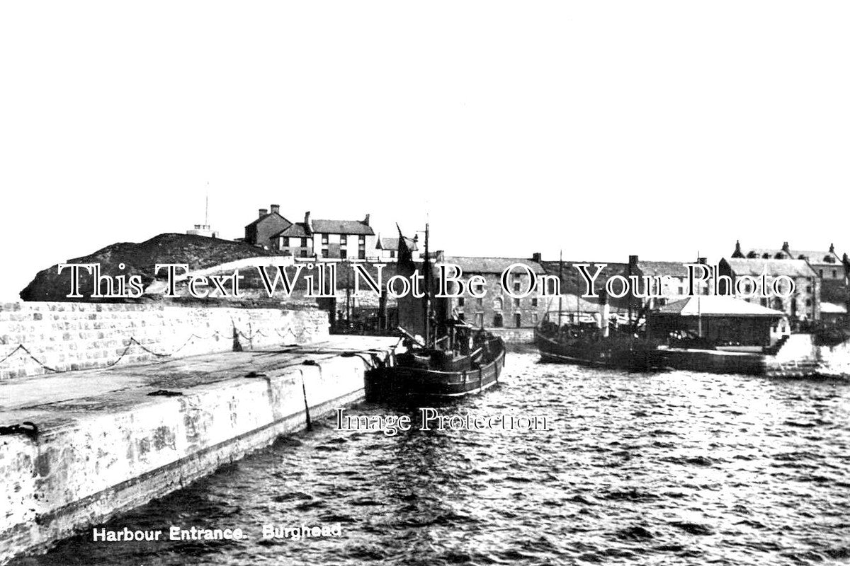 SC 981 - Harbour Entrance, Burghead, Moray, Scotland c1950