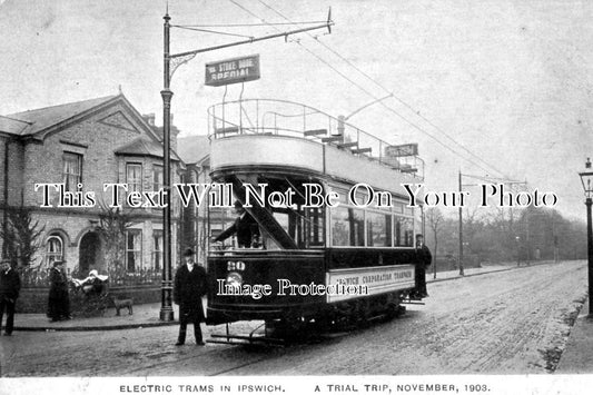 SF 1173 - Tram Trials At Ipswich, Suffolk c1903