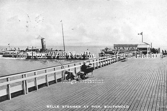 SF 119 - Belle Paddle Steamer Ship At Pier, Southwold, Suffolk c1925
