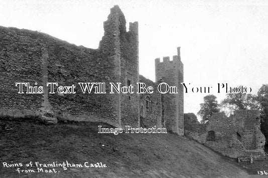 SF 1208 - Ruins Of Framlingham Castle From Moat, Suffolk