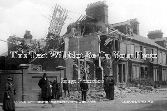 SF 1253 - Bombardment Of Lowestoft, Cleveland Road, Suffolk c1916