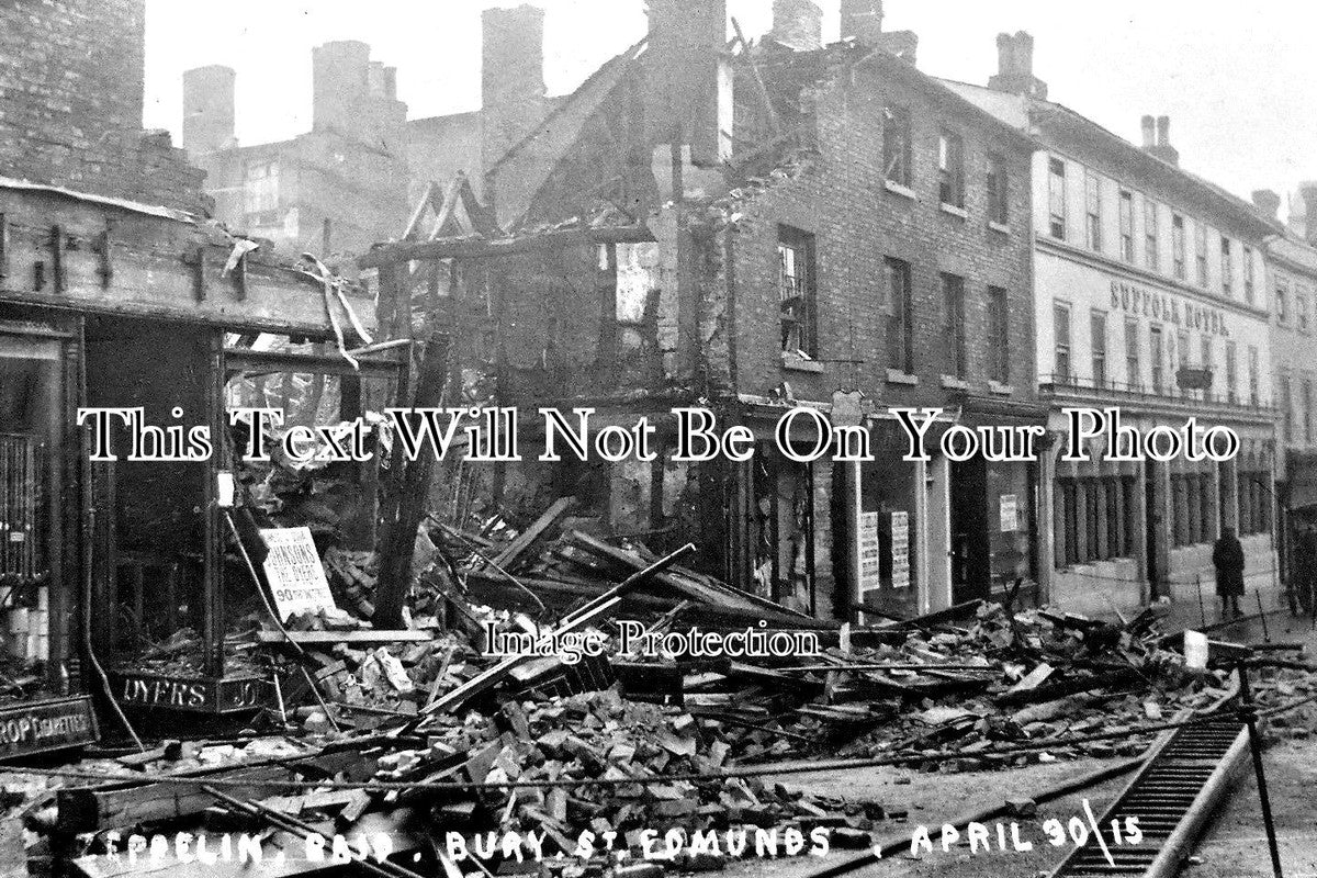 SF 1528 - Zeppelin Raid Damage On Bury St Edmunds, Suffolk WW1 1915