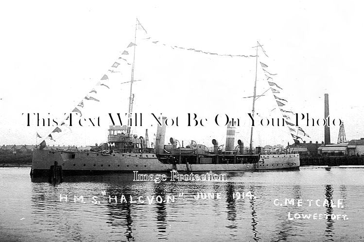 SF 1582 - Naval Gun Boat HMS Halcyon, Lowestoft Harbour, Suffolk 1914