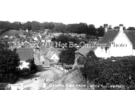 SF 1624 - General View From Church Hill, Kersey, Suffolk