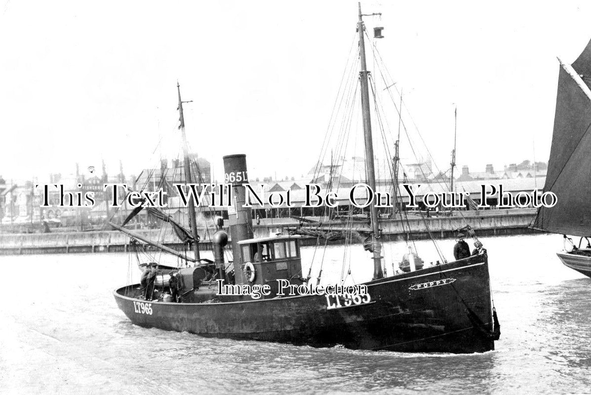 SF 1650 - Fishing Boat LT965 Poppy, Lowestoft, Suffolk c1907