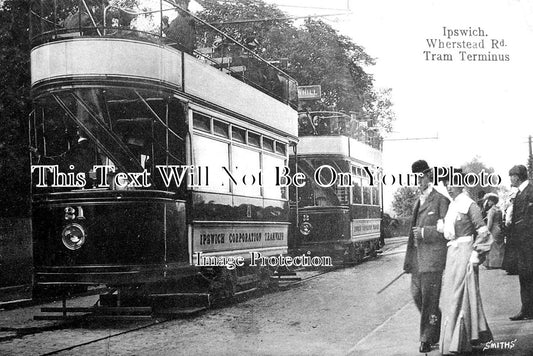 SF 1740 - Wherstead Road Tram Terminus, Ipswich, Suffolk c1905