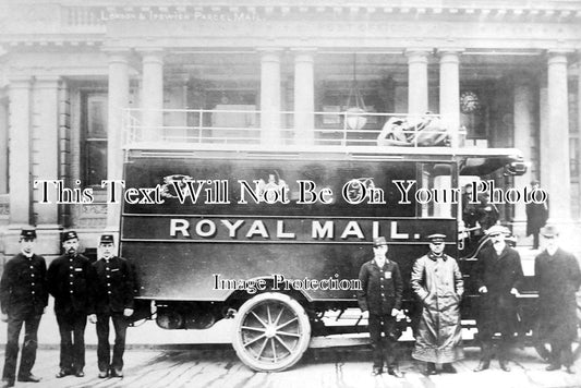 SF 212 - Royal Mail Van, Cornhill, Ipswich, Suffolk c1910