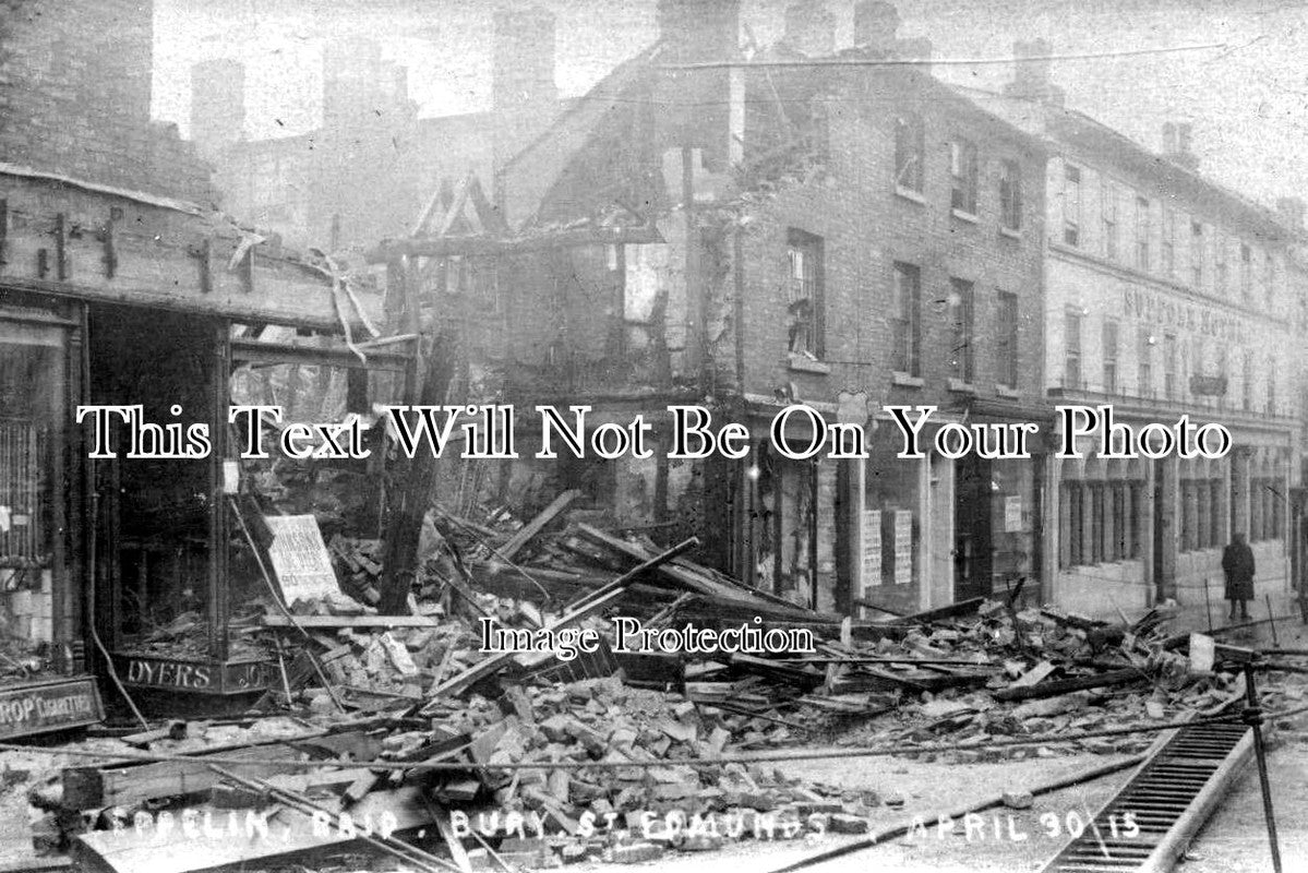 SF 2228 - Zeppelin Damage Buttermarket Bury St Edmunds, Suffolk 1915 WW1