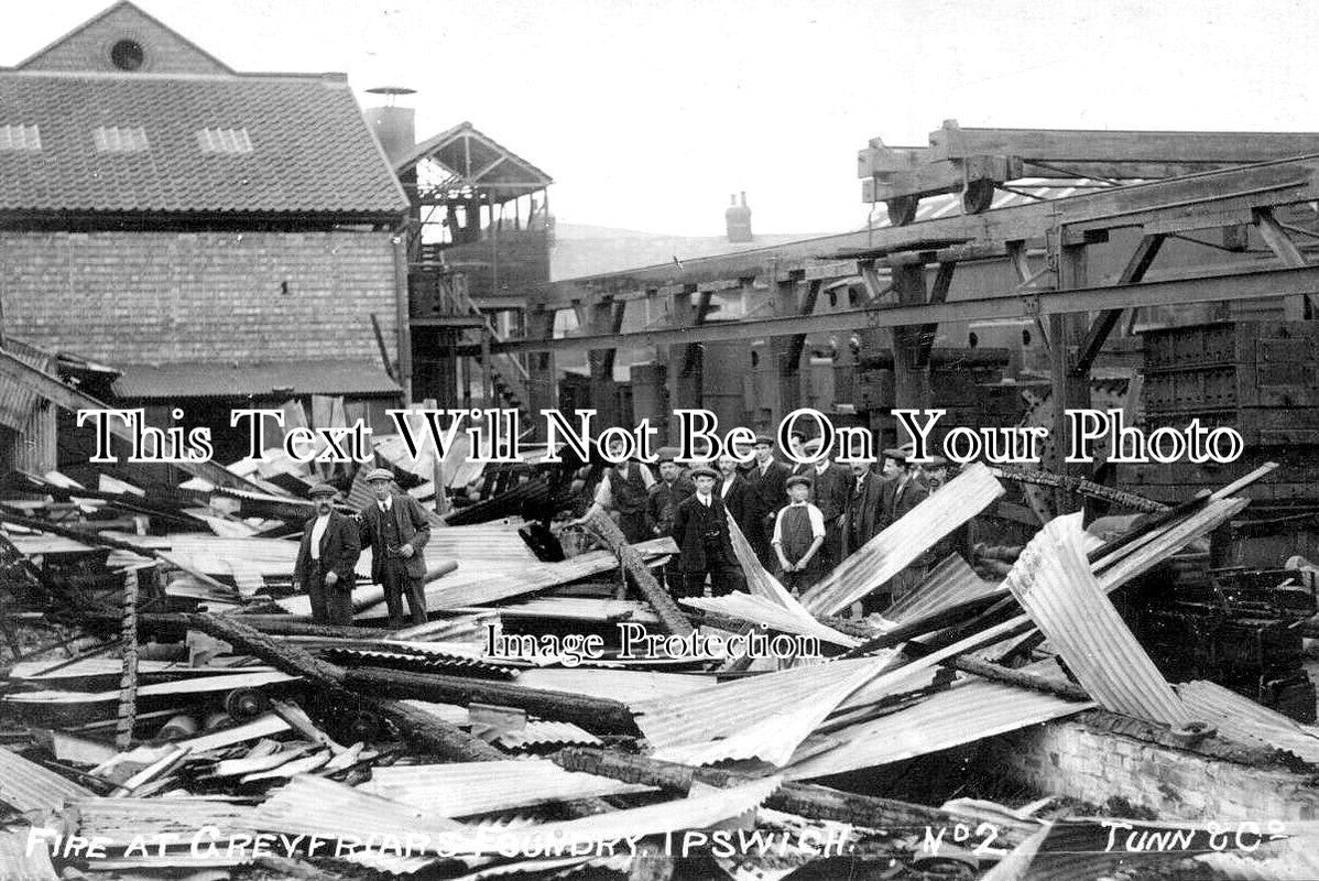 SF 2277 - Fire At Greyfriars Foundry, Ipswich, Suffolk c1911