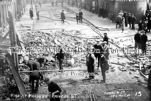 SF 2695 - Fire At Frasers, Princes Street, Ipswich, Suffolk 1912