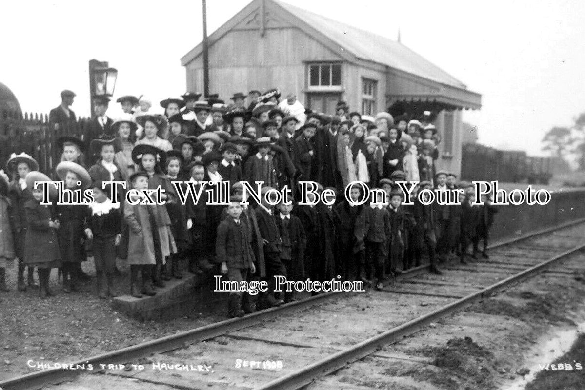 SF 3027 - Childrens Trip To Haughley, Stadbroke Railway Station, Suffolk 1908